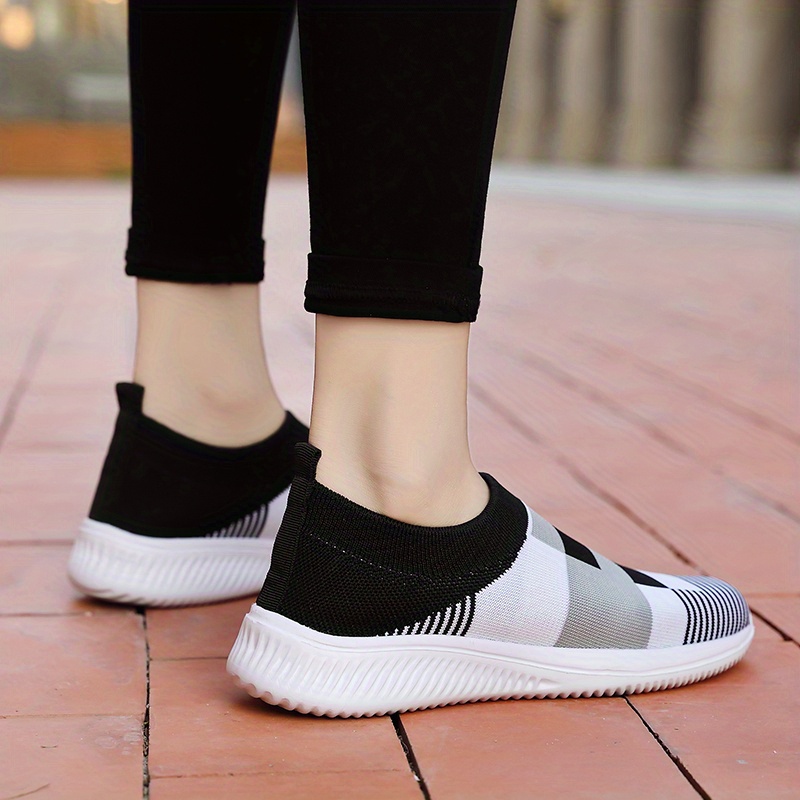 walking shoes women s color block stitching breathable knit details 18