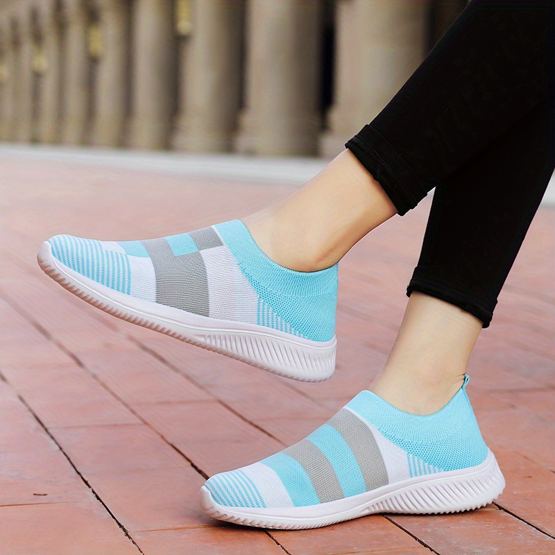 walking shoes women s color block stitching breathable knit details 21