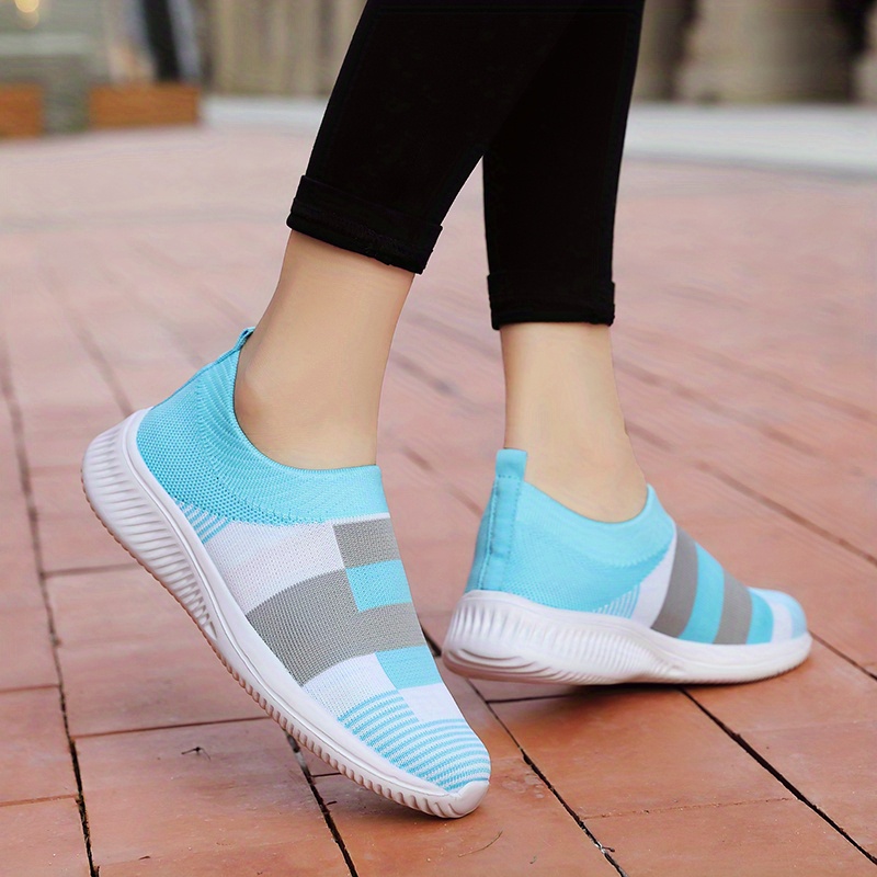 walking shoes women s color block stitching breathable knit details 24