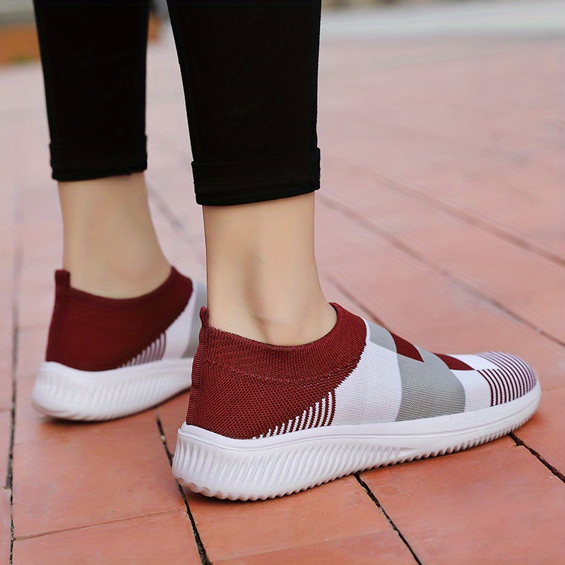 walking shoes women s color block stitching breathable knit details 30