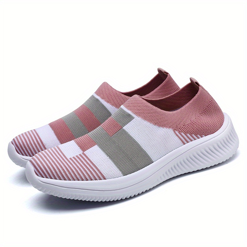 walking shoes women s color block stitching breathable knit details 32