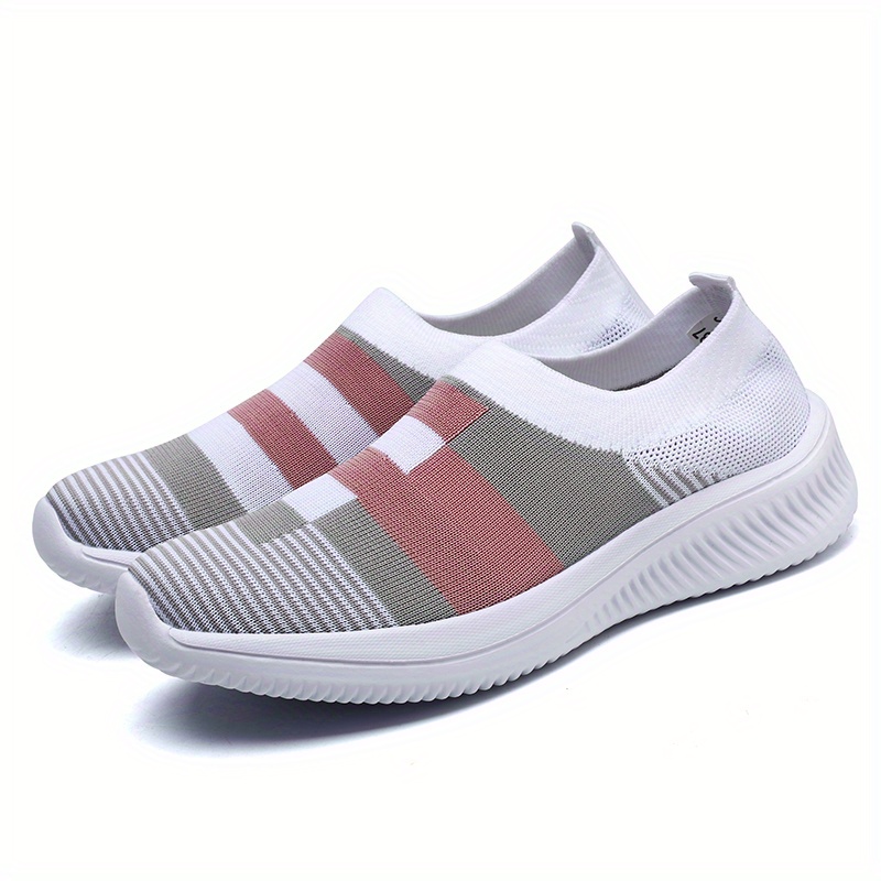 walking shoes women s color block stitching breathable knit details 33