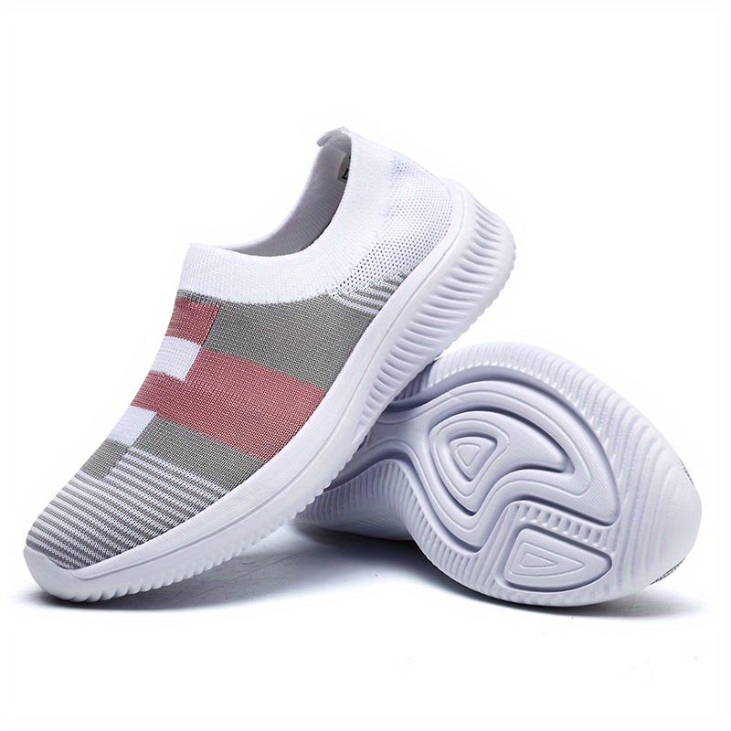 walking shoes women s color block stitching breathable knit details 34