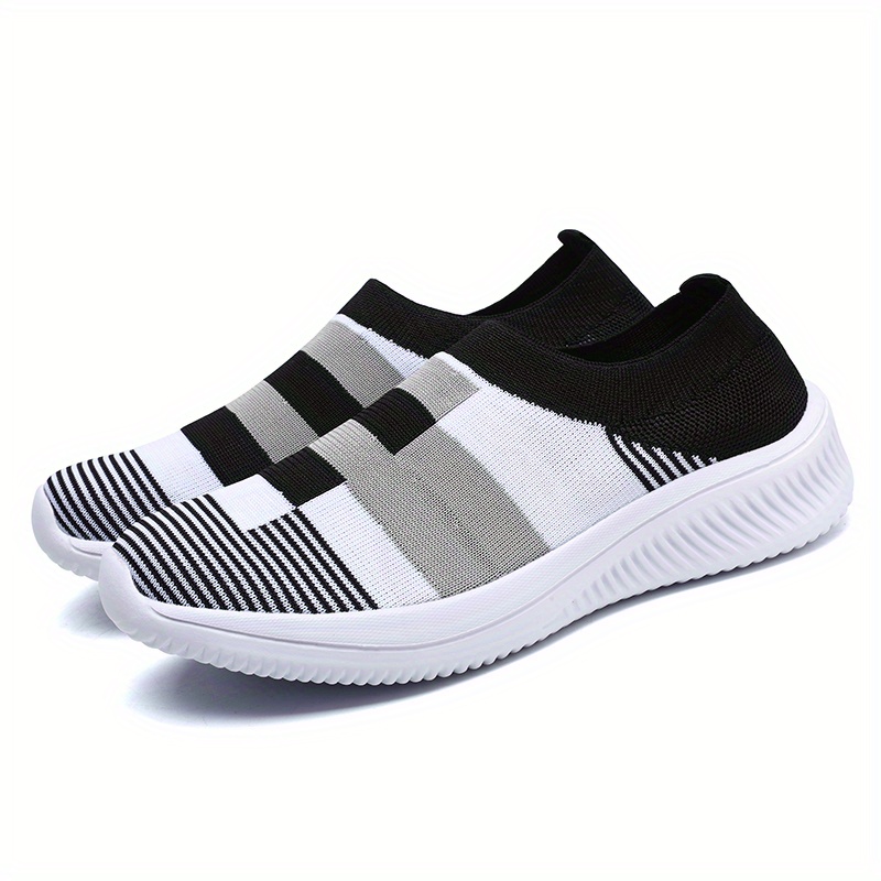 walking shoes women s color block stitching breathable knit details 35