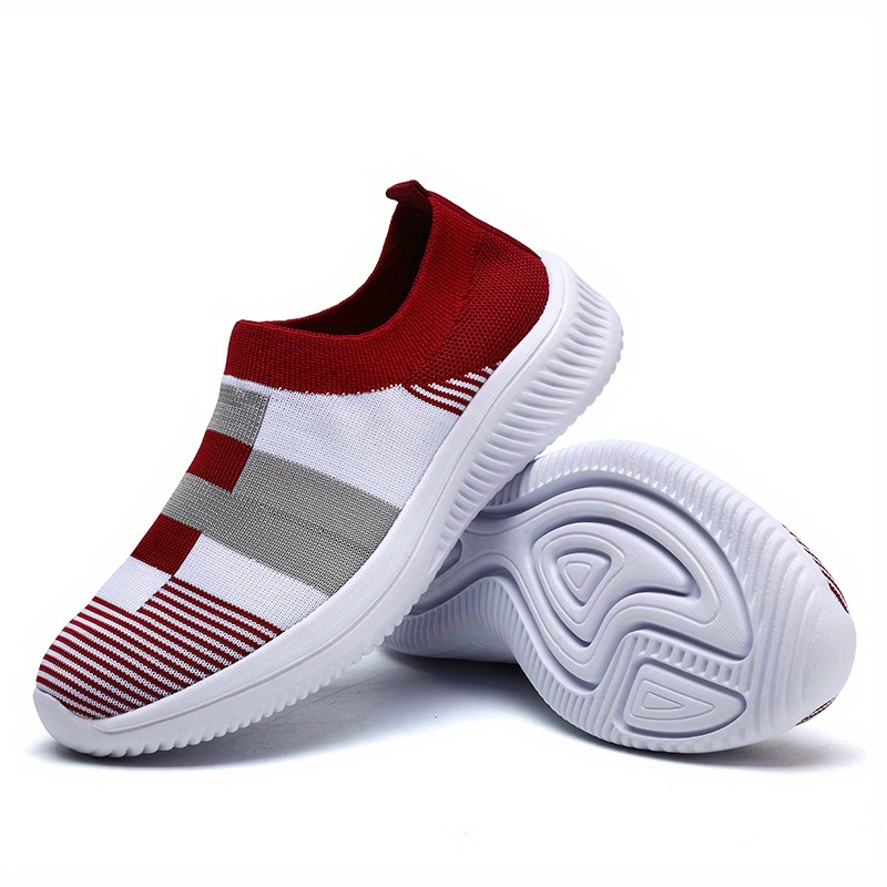 walking shoes women s color block stitching breathable knit details 40