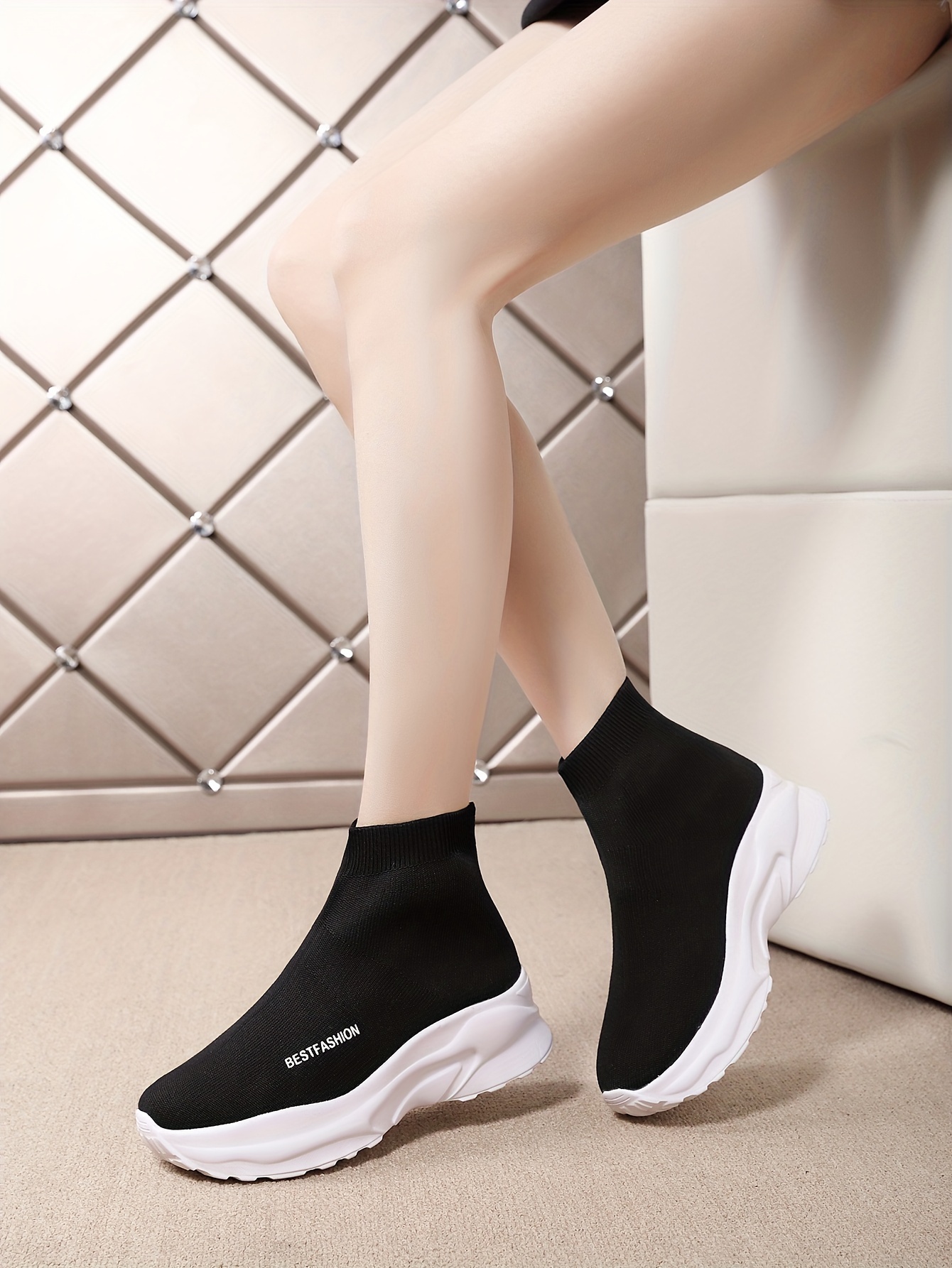 sock sneakers women s leisure mesh breathable fashion details 3