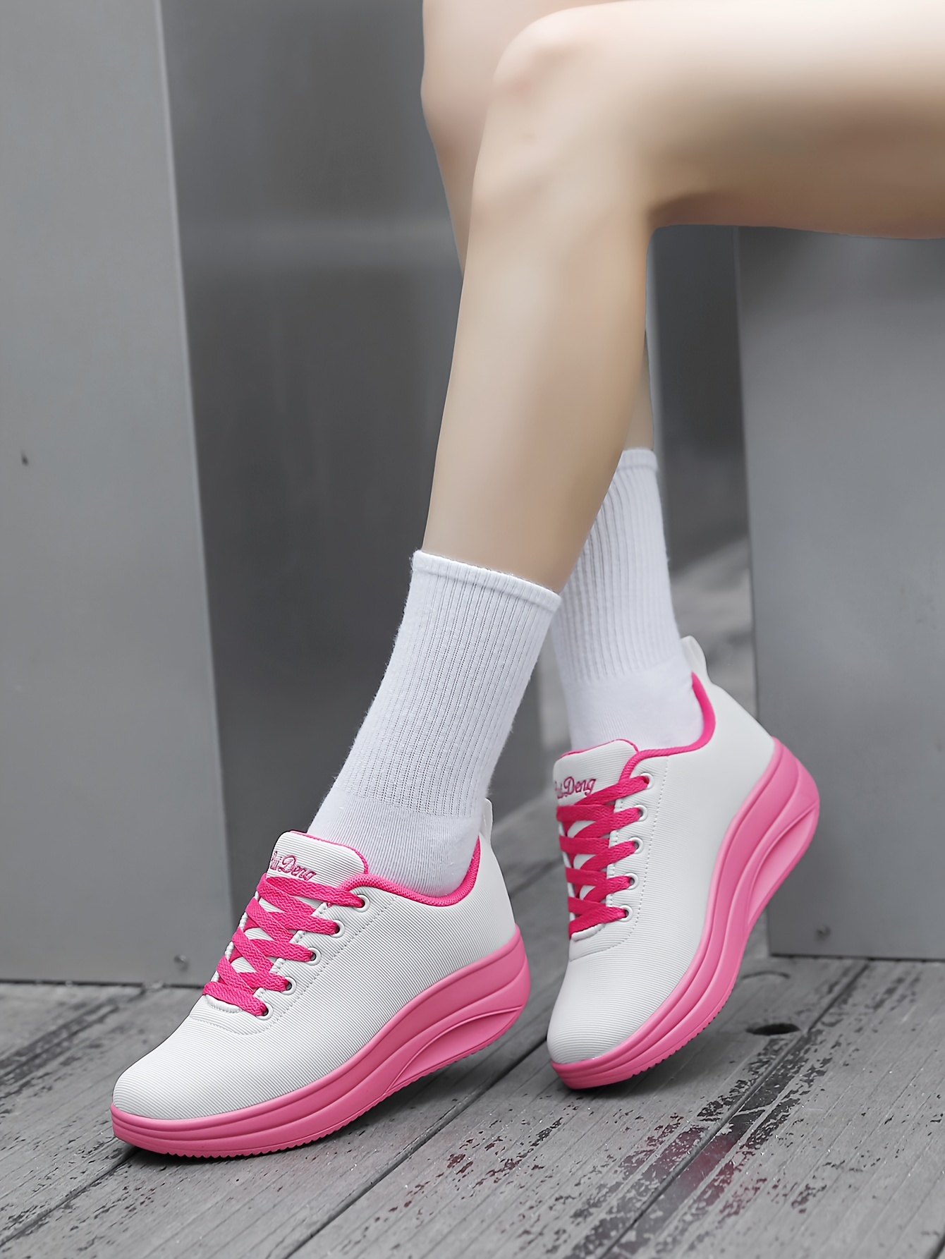 solid color chunky sneakers women s trendy comfortable details 0