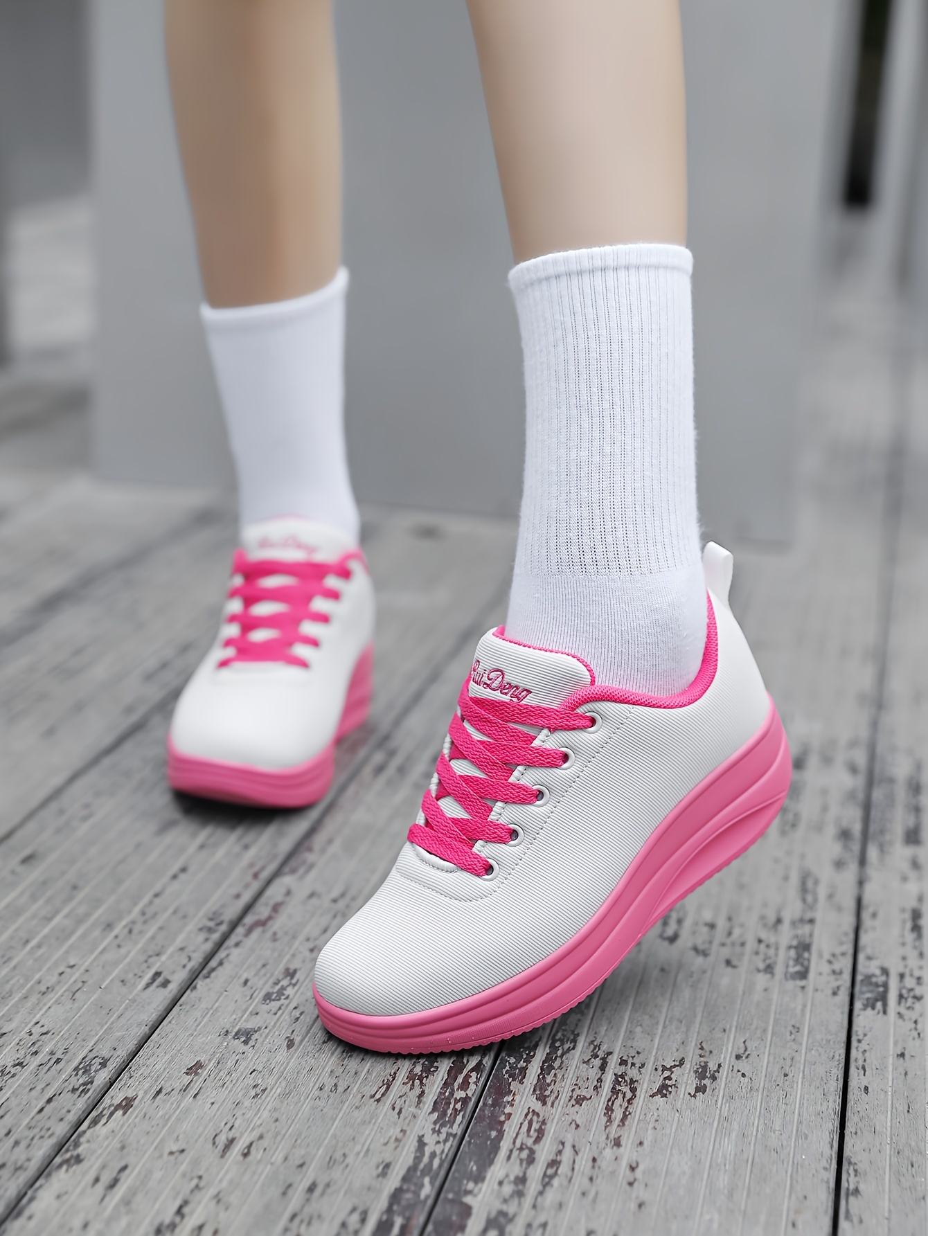 solid color chunky sneakers women s trendy comfortable details 1